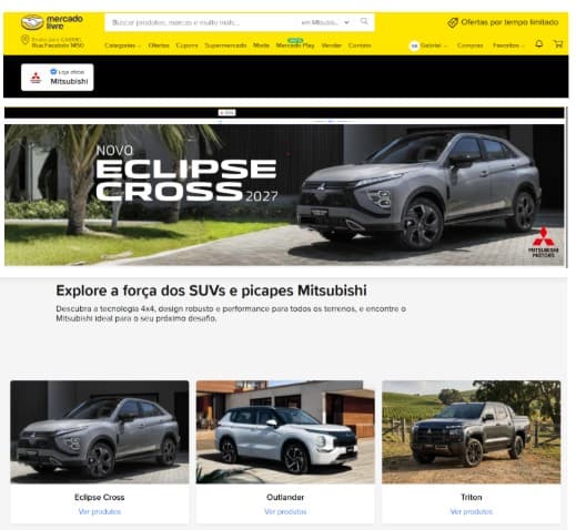 Mitsubishi Motors inaugura loja oficial no Mercado Livre e amplia jornada digital de compra
