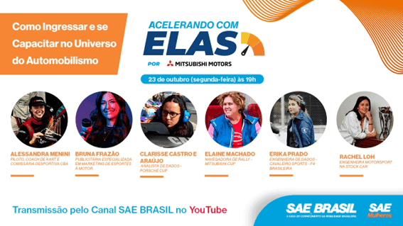 “Acelerando com elas”, projeto da SAE BRASIL patrocinado pela Mitsubishi Motors, tratará do universo do automobilismo