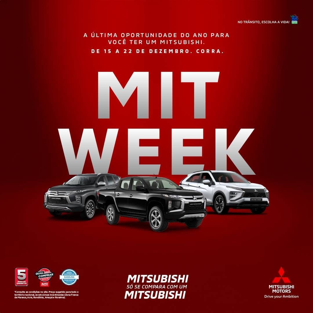 Mitsubishi Motors realiza “MIT Week” de 15 a 22 de dezembro com descontos de mais de R$ 30 mil